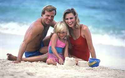 family-on-beach